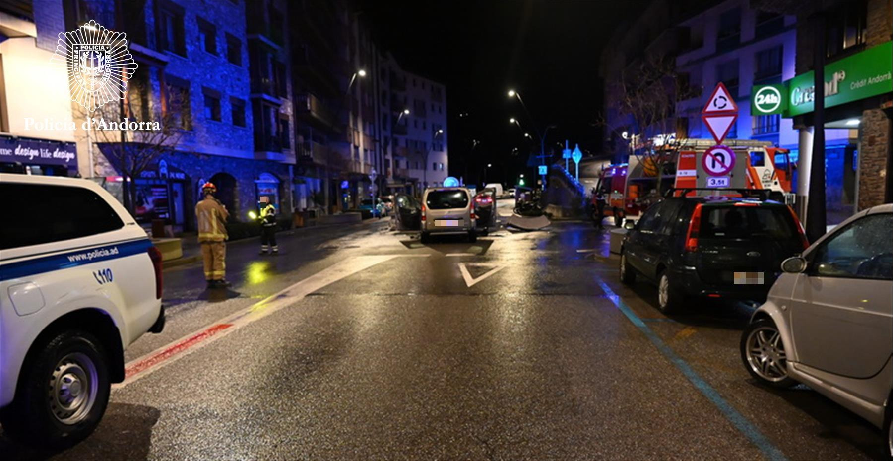 La Policia deté un conductor amb una taxa d’alcoholèmia de 2 després d’un accident a la Massana
