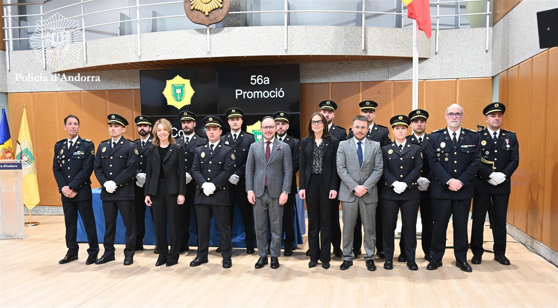 La promoció 56 d’agents de policia celebra la cerimònia de jurament i nomenament definitiu