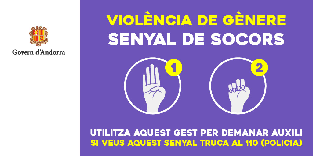 Senyal de socors víctima violència de gènere